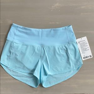 NWT Lululemon Speed Up Short High Rise Blue Glow 6